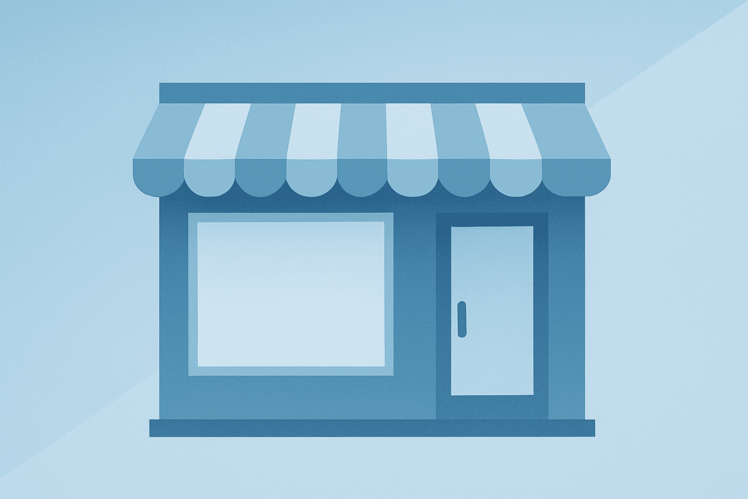 Flat vector retail storefront split between bright window and muted banner illustrating Macy's earnings and cautious guidance.