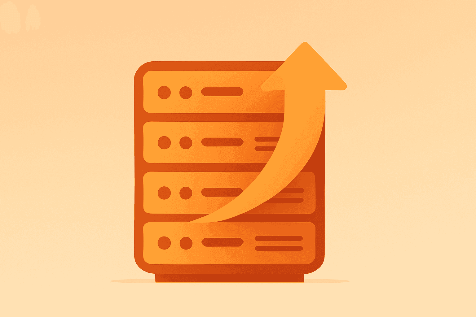 Flat vector of a server stack representing Anthropic revenue momentum on a light graphite-frost gradient with subtle shadow.