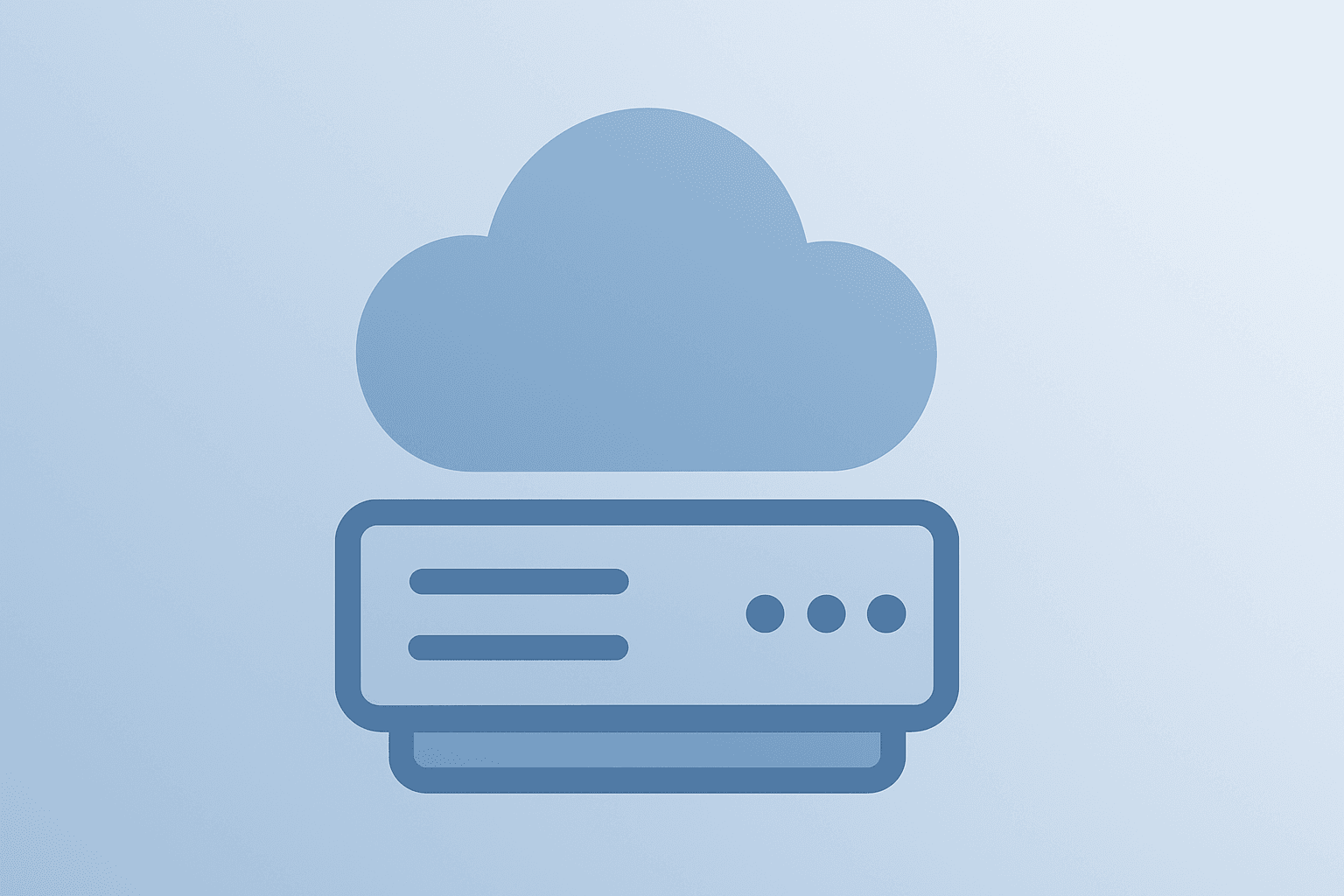 Flat vector of a cloud server dimming under a muted glow to represent Workday earnings momentum and cautious guidance.