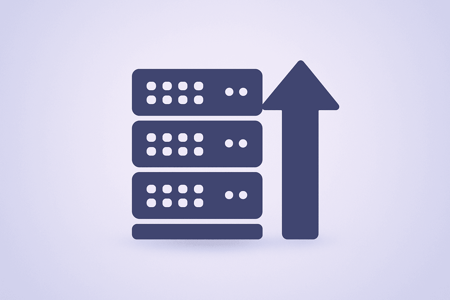Centered flat-vector server rack scaling capacity to symbolize Cisco earnings momentum and rising AI infrastructure orders.