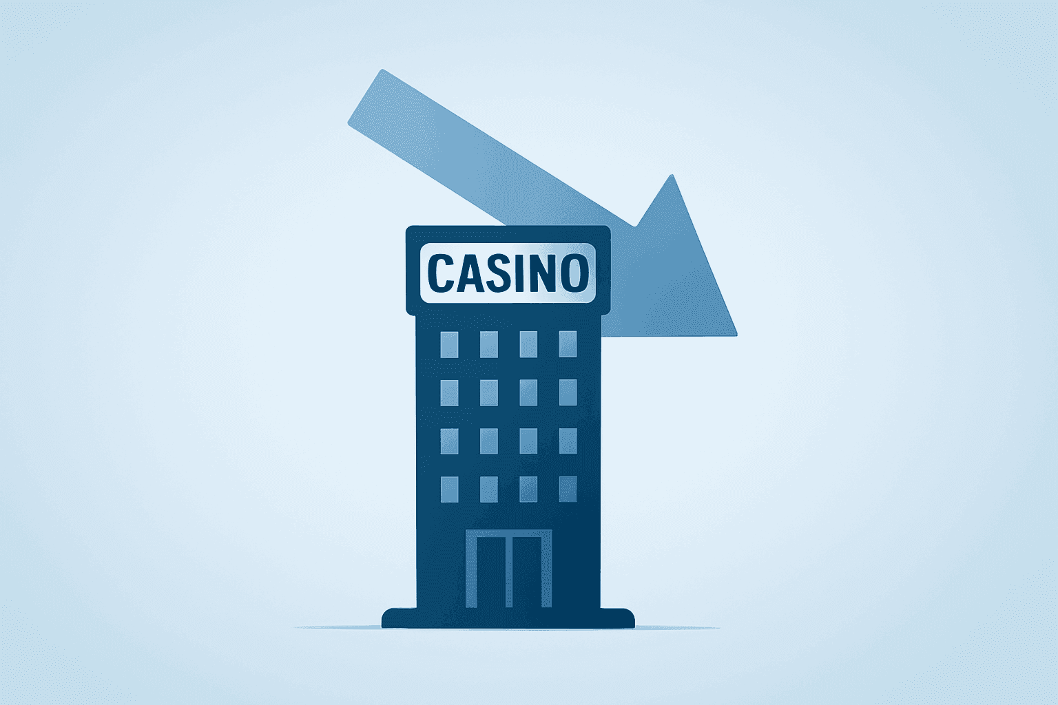 Flat vector of a stylized casino tower under takeover representing the People Inc. MGM buyout and regulatory scrutiny.