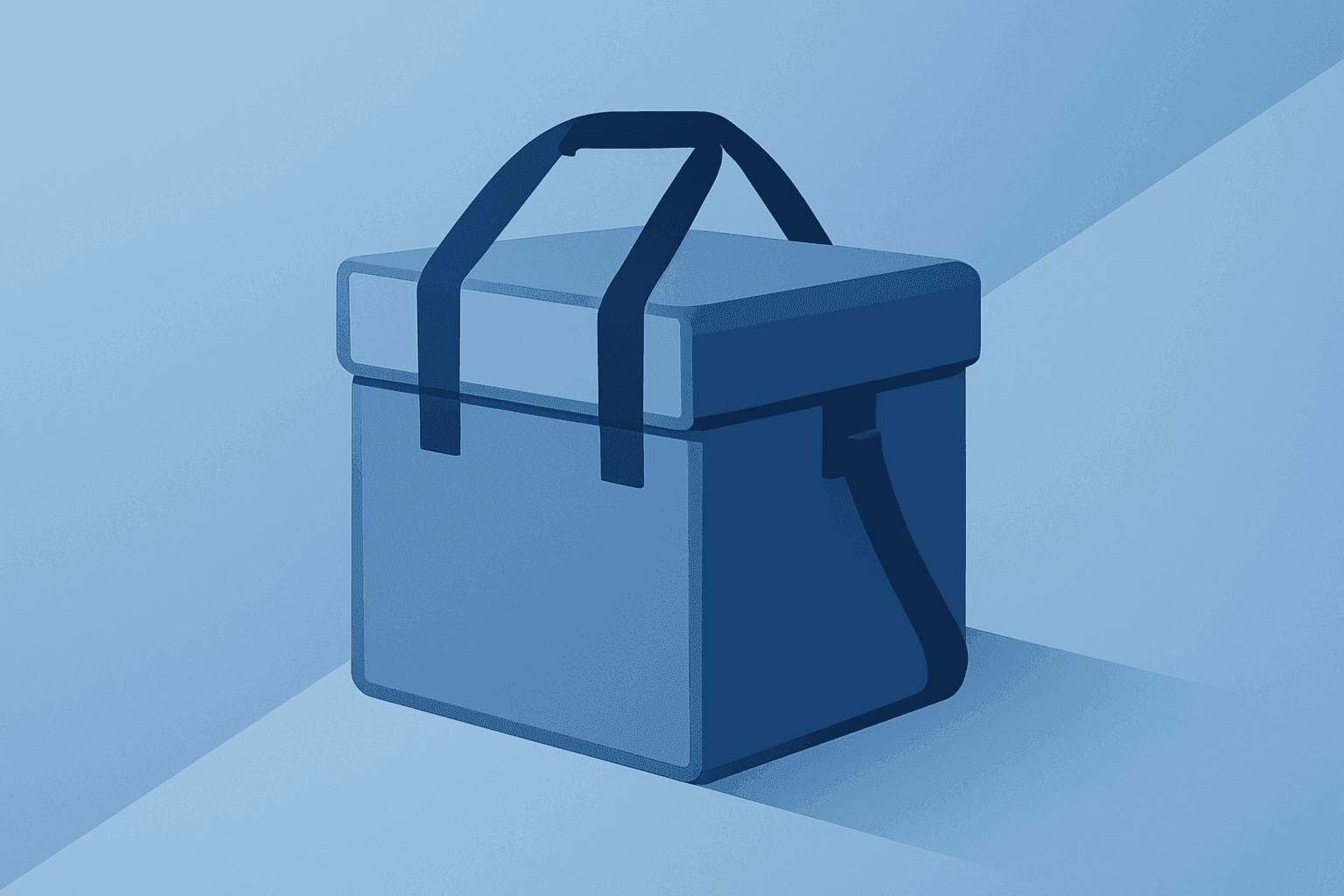 Flat vector delivery bag dimming under shadow to symbolize DoorDash Q2 2026 earnings revenue growth and margin pressure.