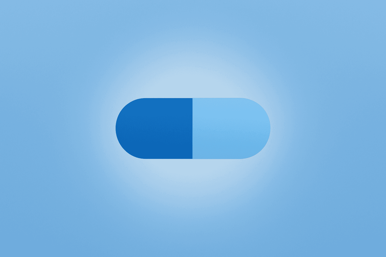 Flat vector medical capsule with dimming halo over a smooth gradient symbolizing Novo Nordisk Alzheimer's Trial Failure