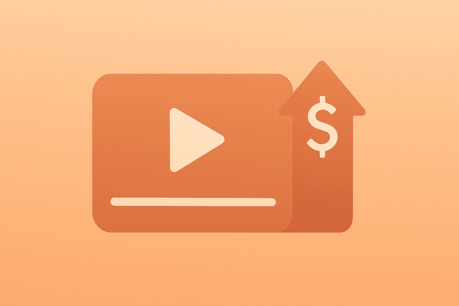 Flat vector icon of a streaming service token with a rising price badge to symbolize Spotify Premium Price Increase and revenue focus.