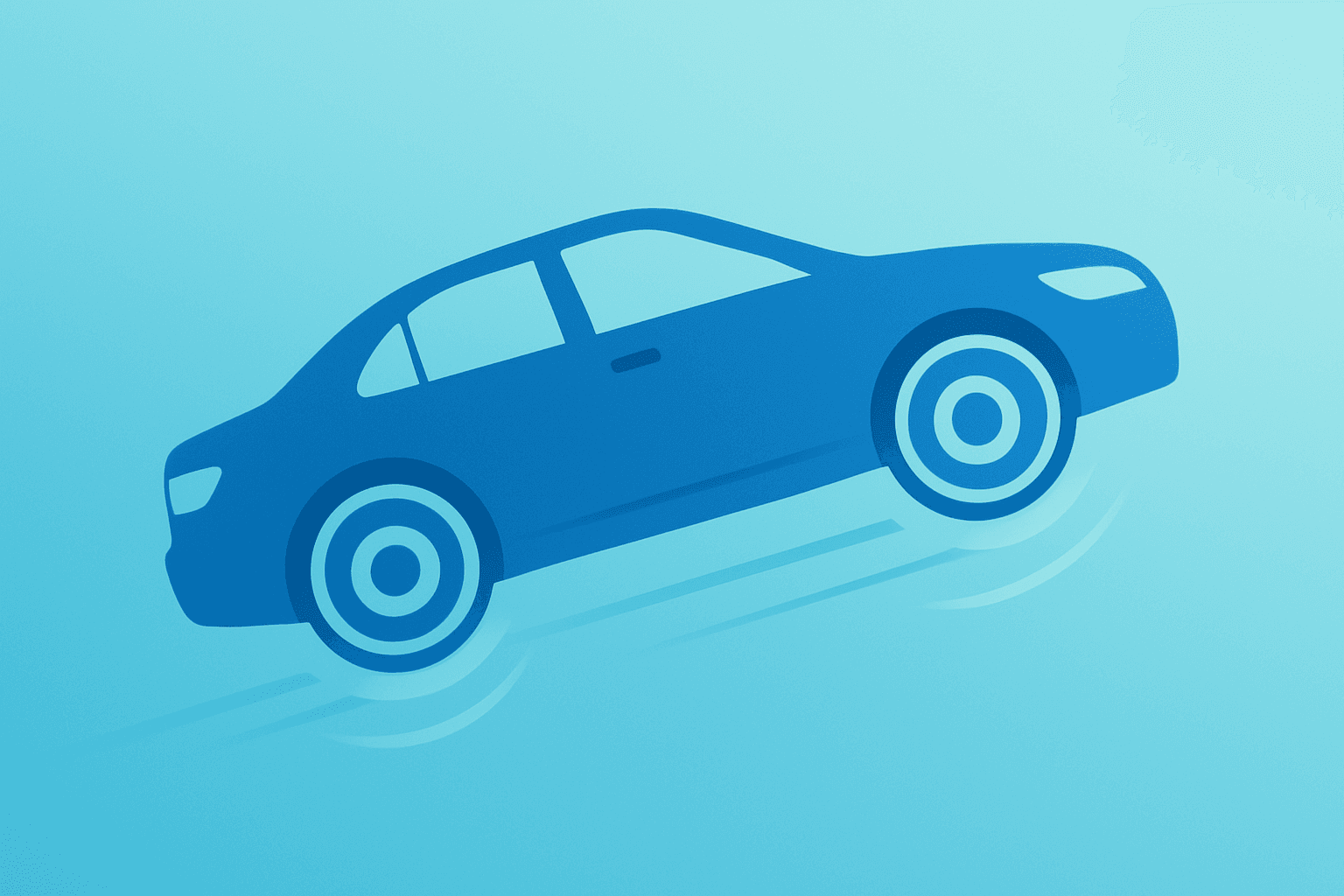 Flat vector icon of a car merged with growth bands to represent Carvana Wedbush upgrade and unit growth forecasts.