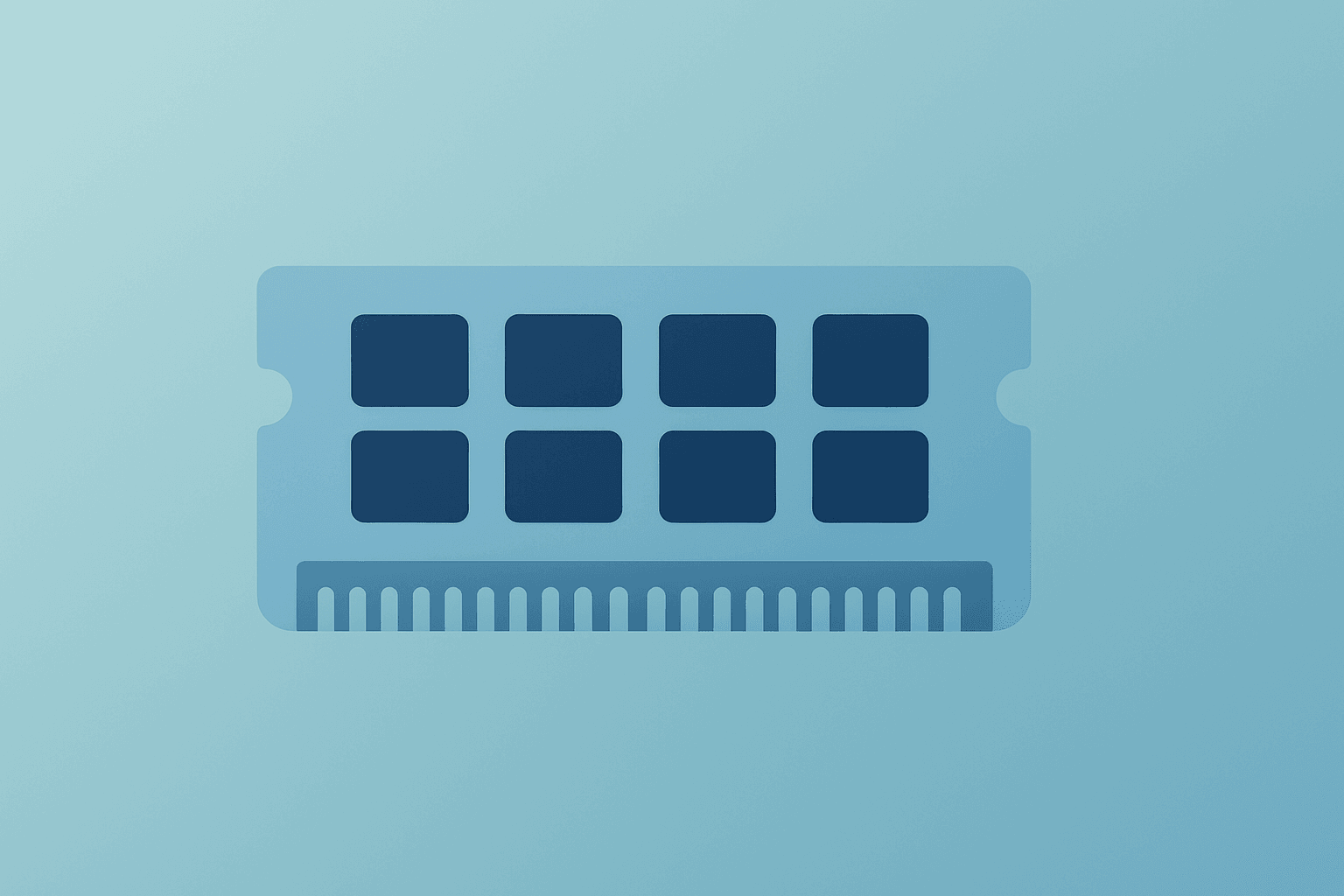 Flat vector showing a server memory module surging forward to symbolize Micron earnings beat and AI-driven memory demand.