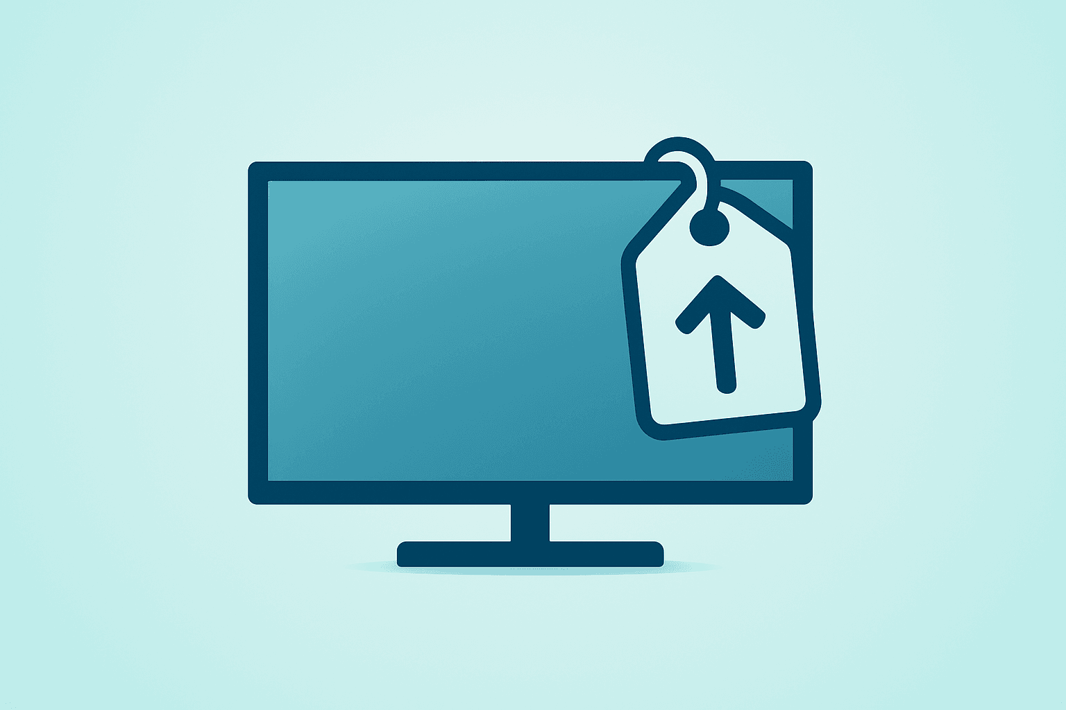Flat vector of a streaming player fused with a rising price tag illustrating the Disney+ price increase and subscriber risk.