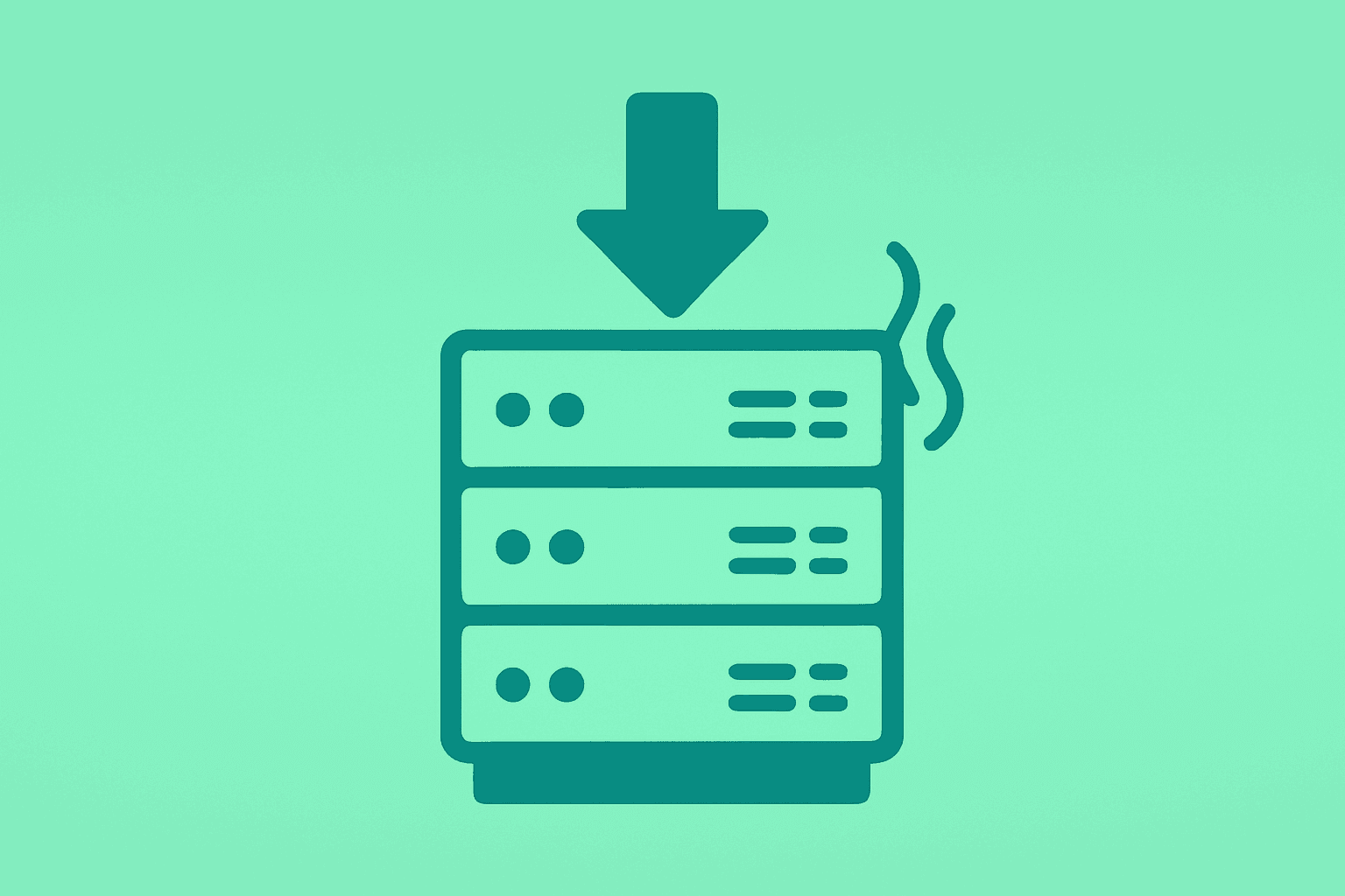 Flat vector cover of a server chip dimming under pressure to symbolize the AI sell-off after hotter U.S. inflation