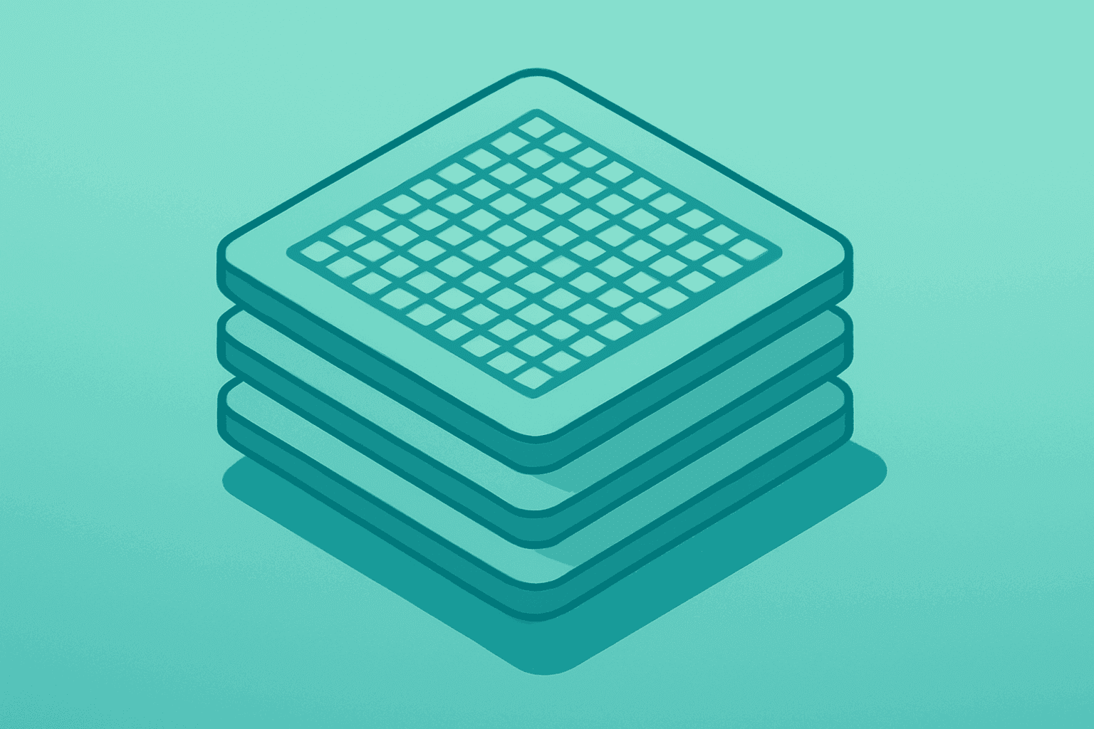 Flat filled vector of a central server cluster expanding to represent Amazon capex 2026 AI infrastructure build.