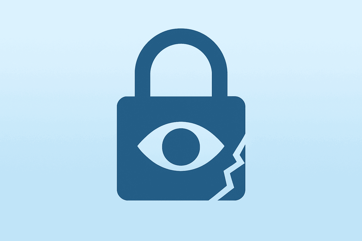 Flat vector of a server shield cracking under pressure to symbolize Meta EU DSA charges and age-verification failures.