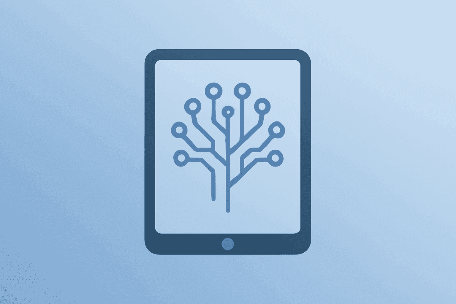 Creative tablet wired with neural circuits representing Adobe Names New CEO and AI strategy.