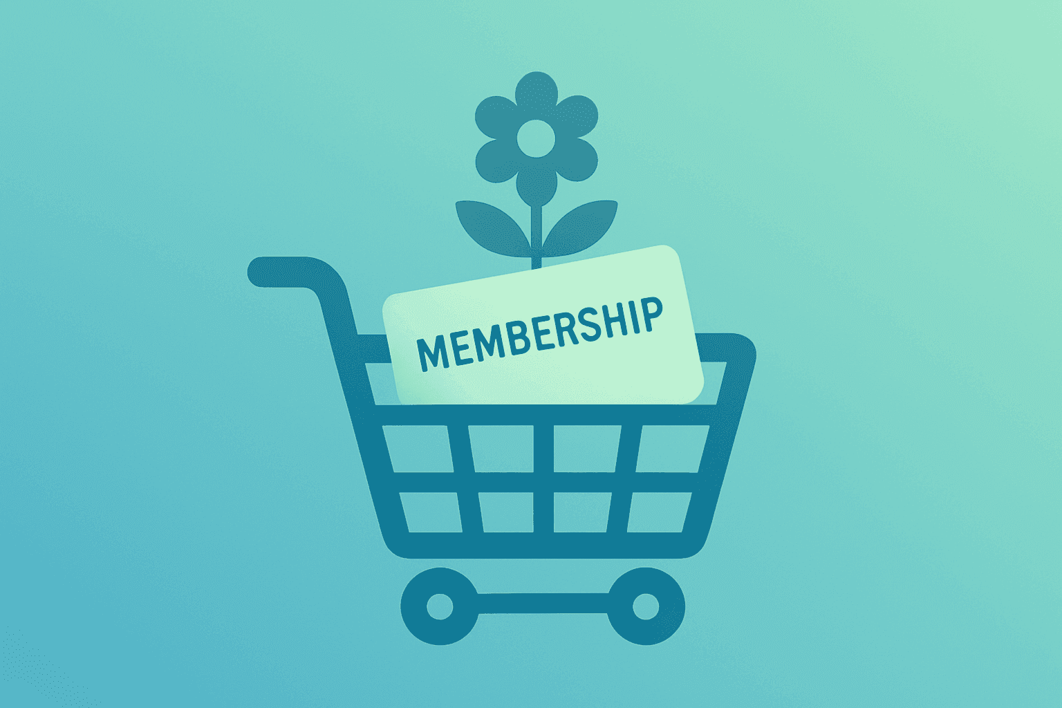 Flat-vector cover of a shopping cart filled with membership cards symbolizing BJ's Wholesale Q2 earnings and member growth.