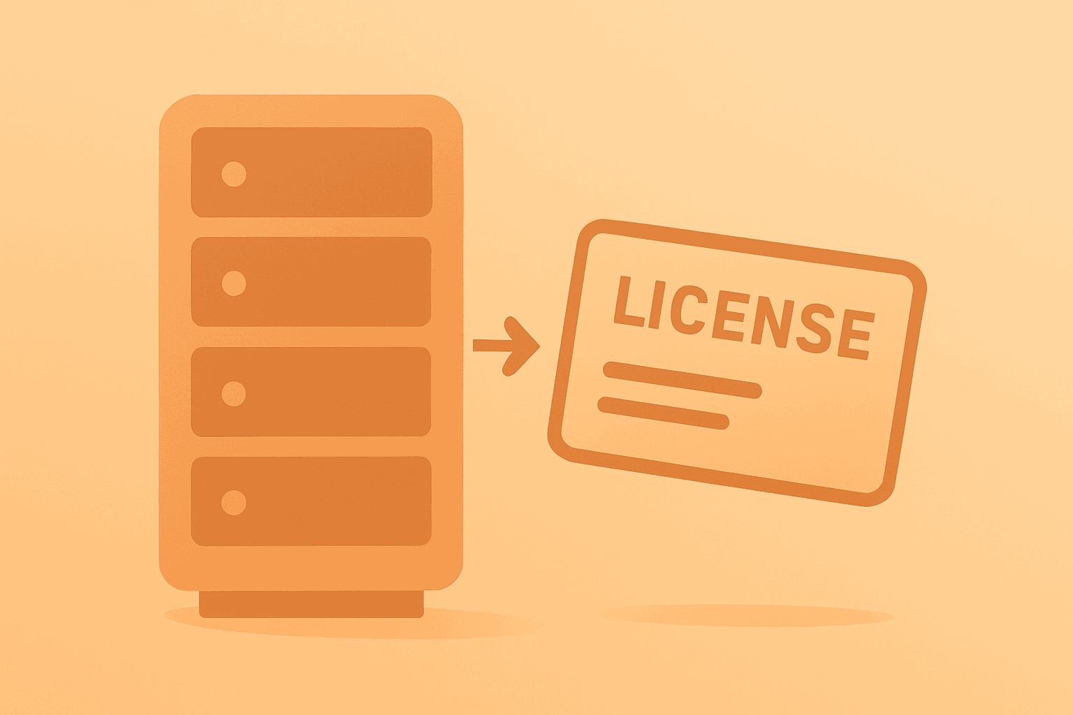 Flat vector AI server with cracked panel symbolizing OpenAI Microsoft partnership ending exclusivity and freeing licensing.