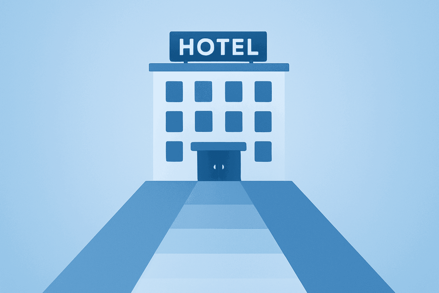 Flat vector of a resort hotel with a widening construction band to symbolize Wynn Resorts Q2 earnings and UAE project update.