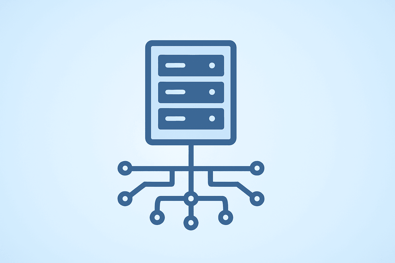Flat filled vector server rack symbolizing Datadog Q4 earnings momentum with revenue, billings, and cash flow themes.