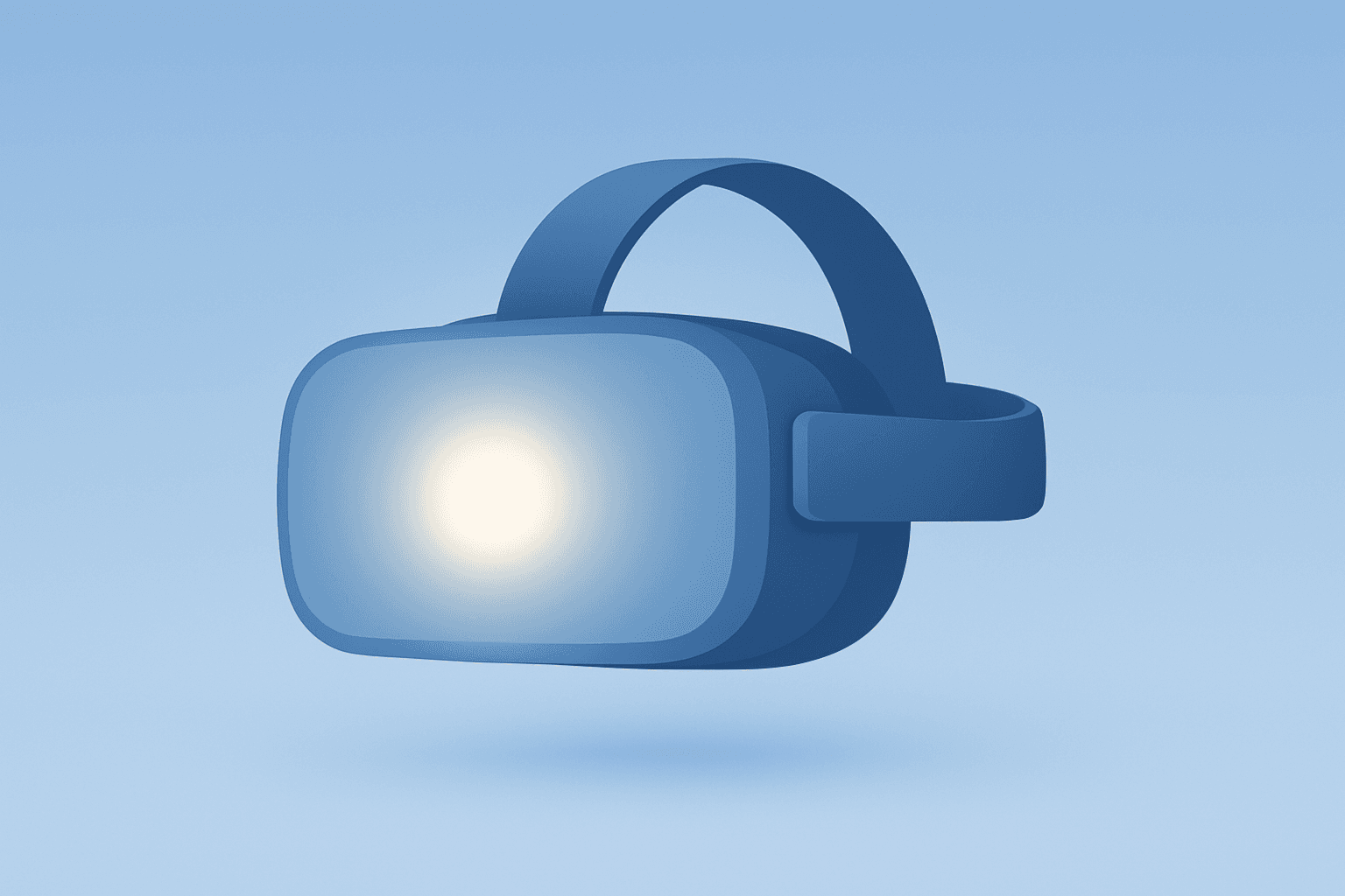 Flat vector metaverse headset with soft glow representing Morgan Stanley Top Pick Meta and a tactical buying thesis.