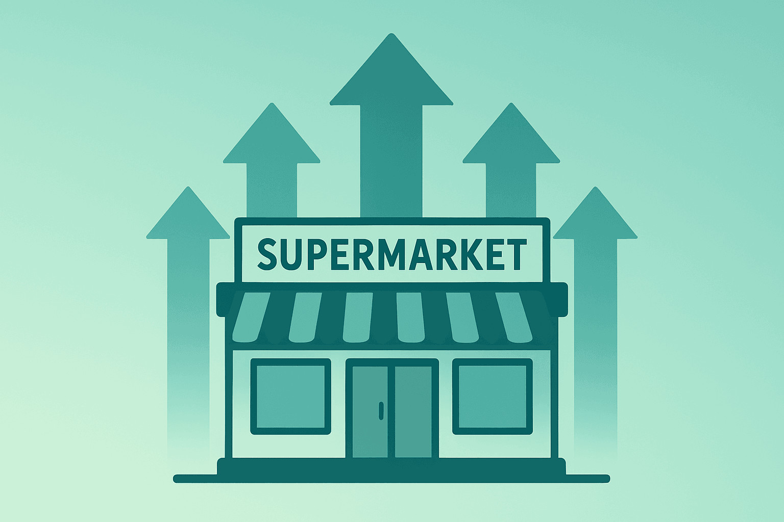Flat vector of a merged grocery cart and storefront symbol for Kroger to Acquire Giant Eagle, symbolizing footprint growth.
