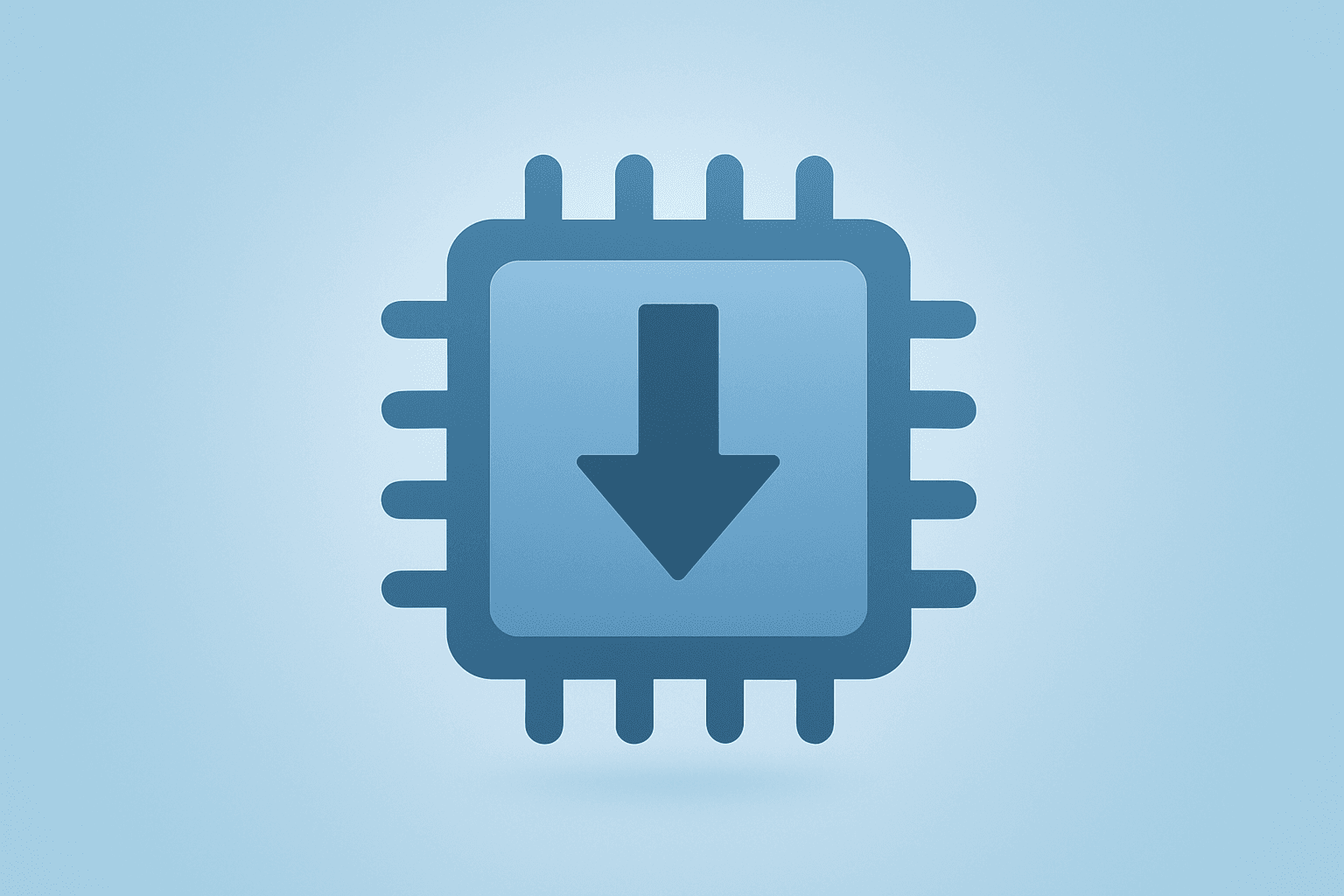 Flat vector of a semiconductor chip dimming to reflect On Semiconductor Earnings Q4 revenue decline and cautious guidance.