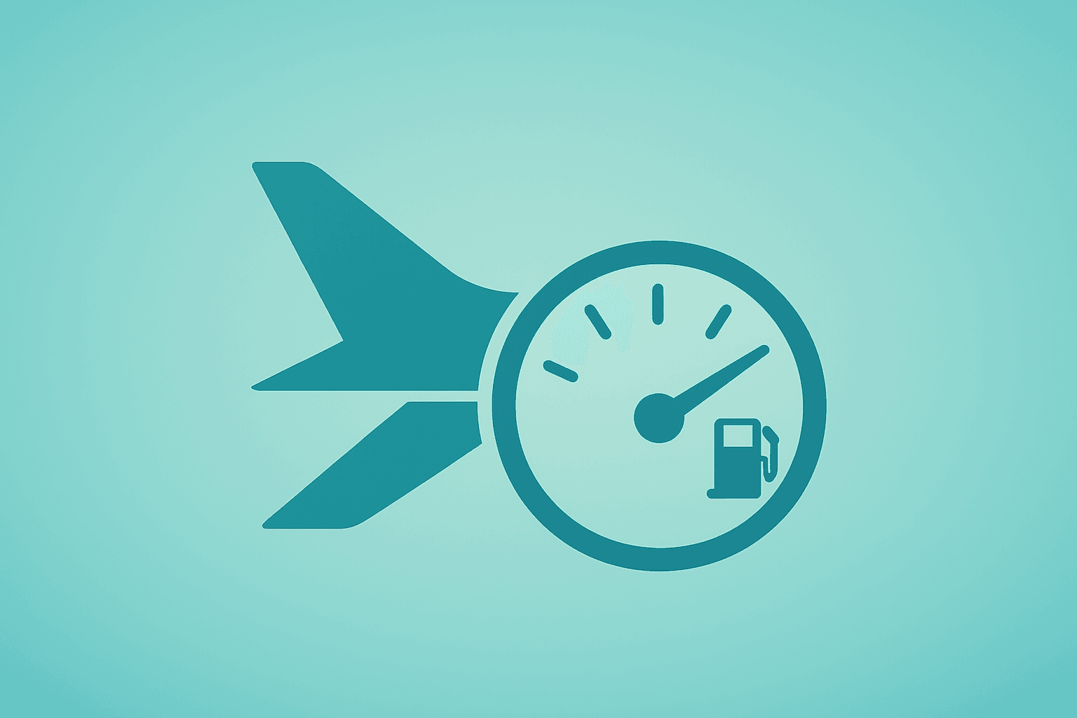 Flat vector of a jet wing fused with a fuel gauge to illustrate Southwest cuts full-year guidance on fuel costs.