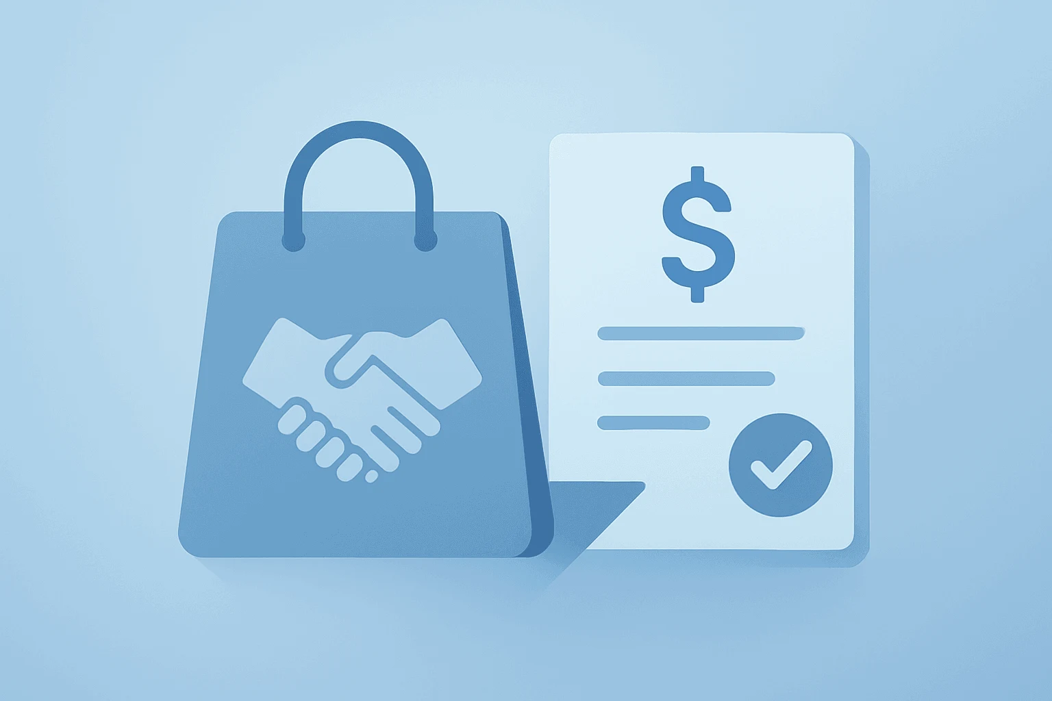 Flat-vector delivery bag merging with a negotiation brief to symbolize Uber Delivery Hero takeover valuation tensions.