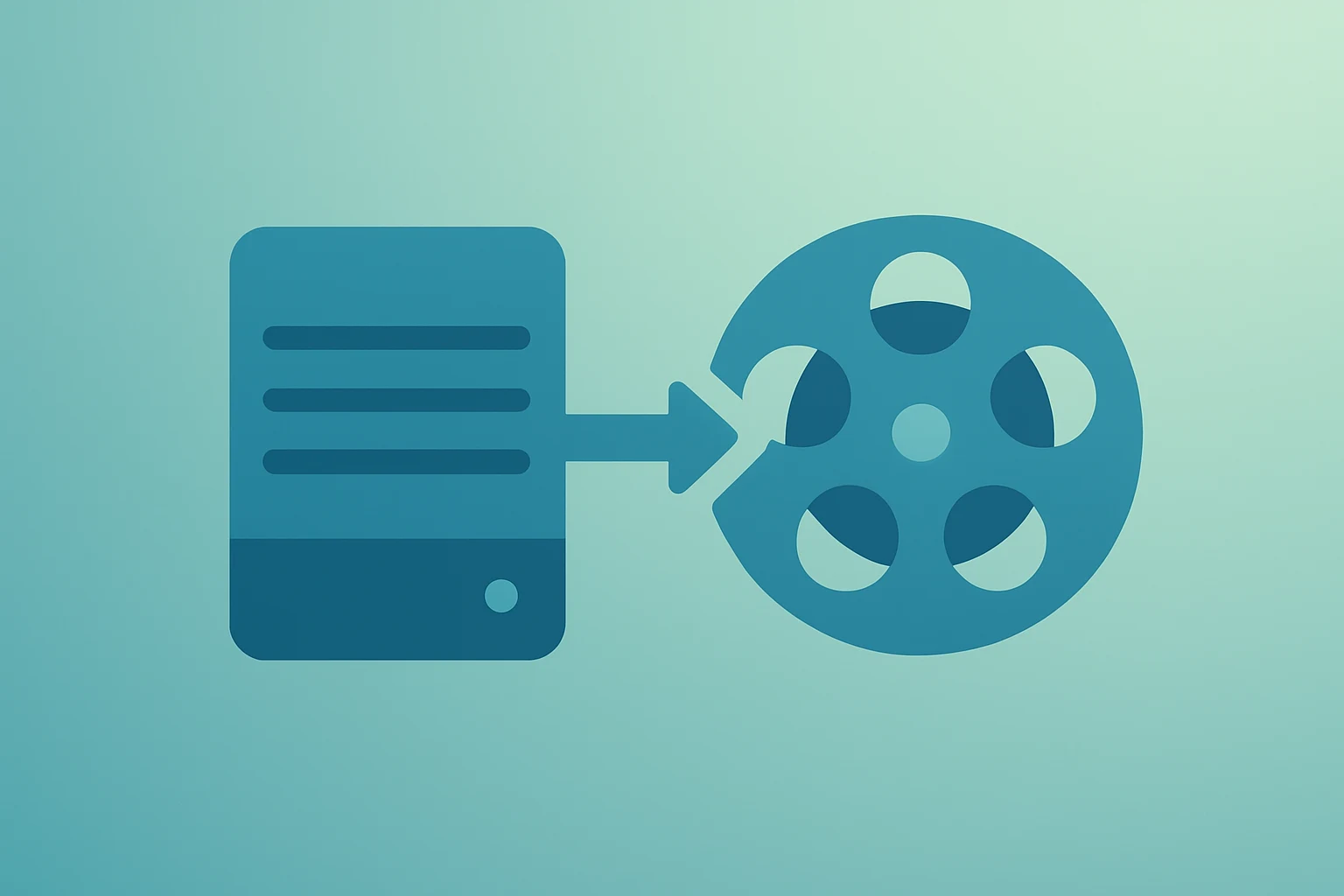 Flat vector of a streaming server merging with a film reel to signal Disney stock upgrade and rising streaming profitability.