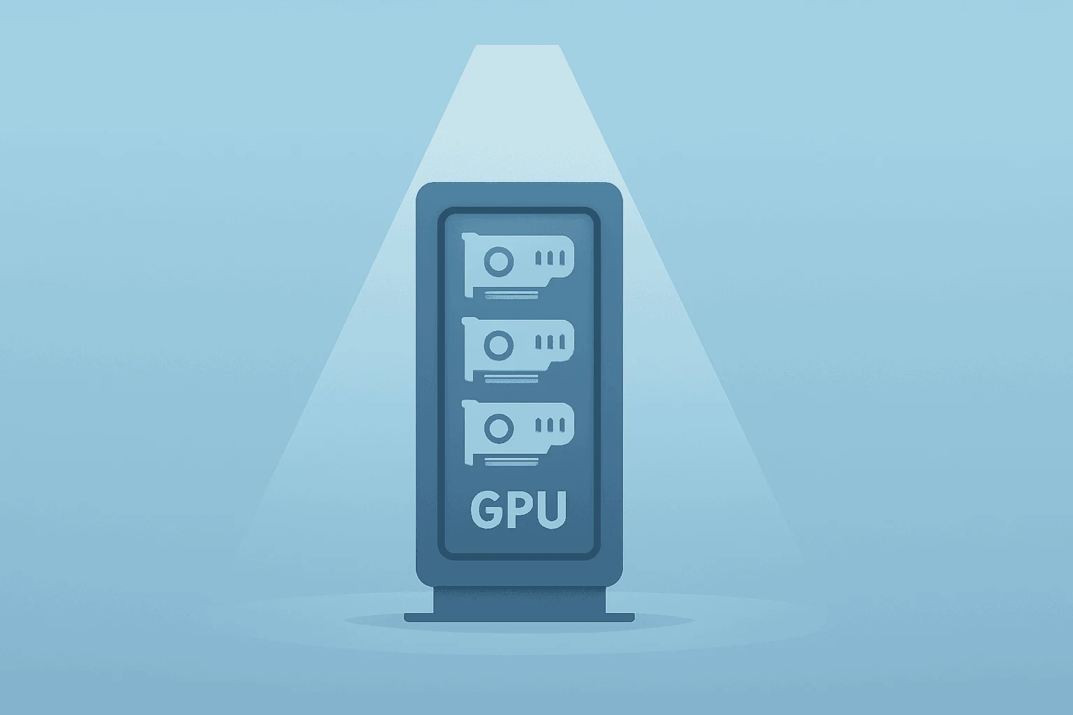 Flat vector of a GPU server rack under a spotlight to symbolize the Nebius stake disclosure and market reaction.