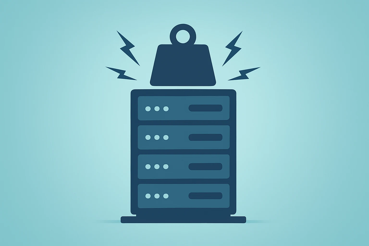 Flat filled vector server module dimming to show Azure supply constraints and Microsoft stock downgrade amid AI competition