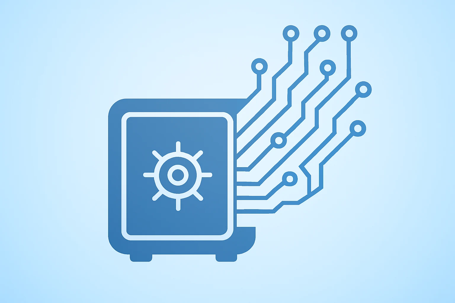 Flat filled vector of a server core expanding into AI circuits, symbolizing Palantir Q3 2025 results and valuation debate.