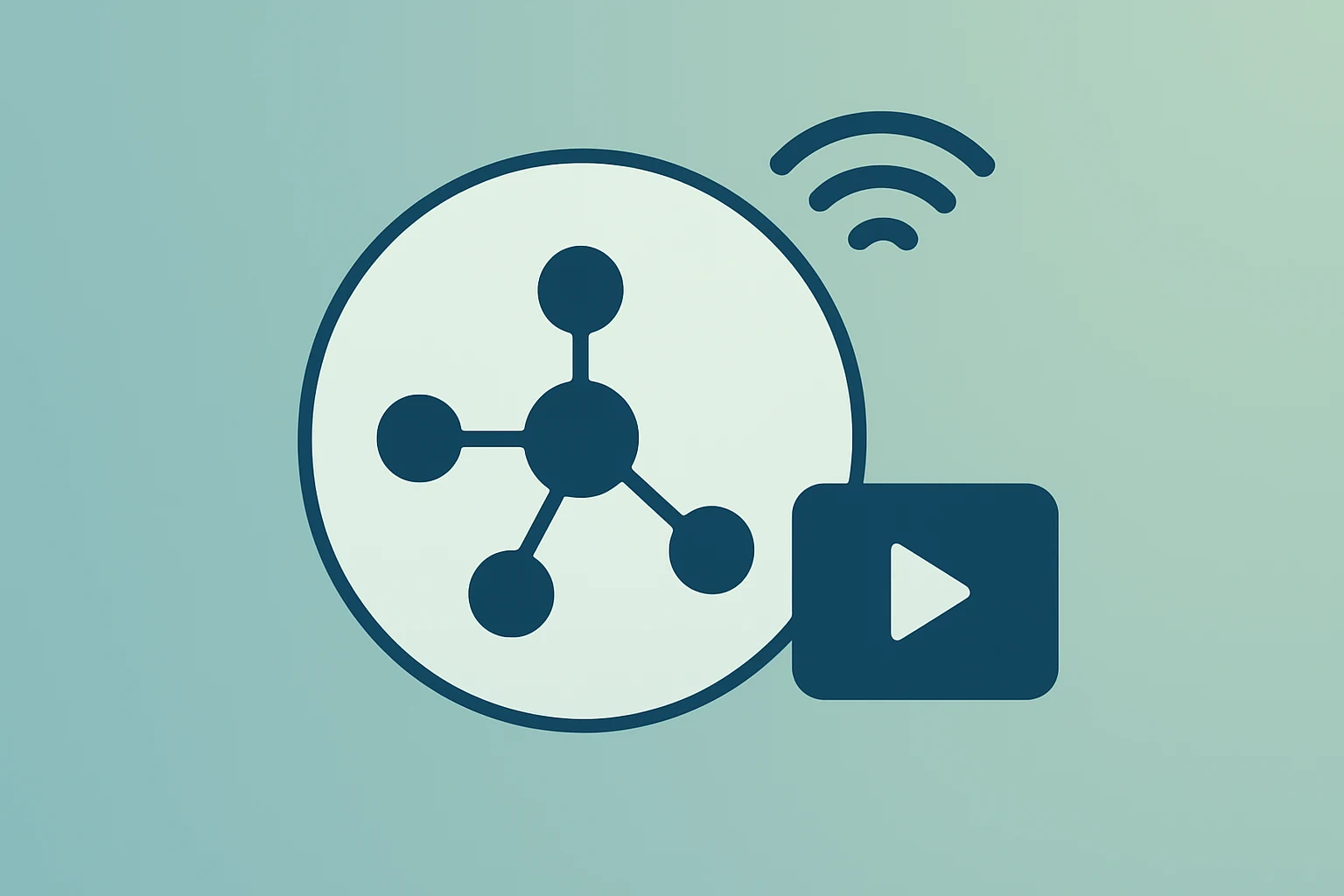 Flat vector of a cable hub and bright mobile signal bars symbolizing Charter Q4 2025 results mobile growth and cash flow.