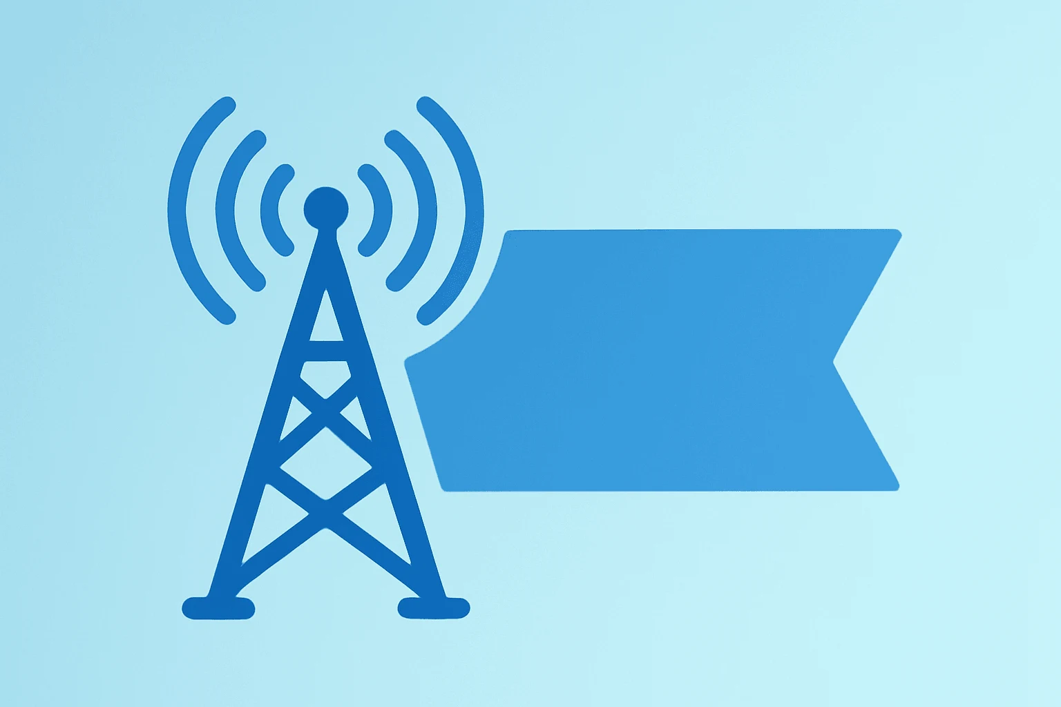 Flat vector of a broadcast antenna merged with a rising trophy to symbolize World Cup ad surge and Fox earnings momentum.
