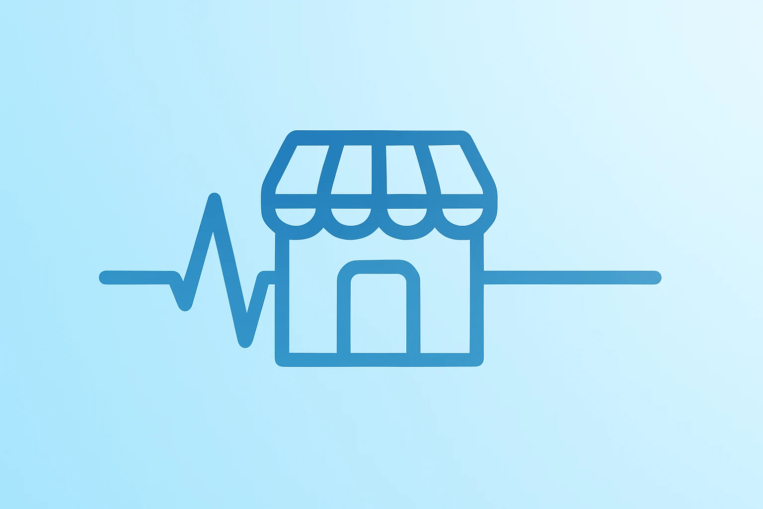Flat vector retail store icon with a steadying pulse motif to symbolize Kohl's CEO appointment and earnings test