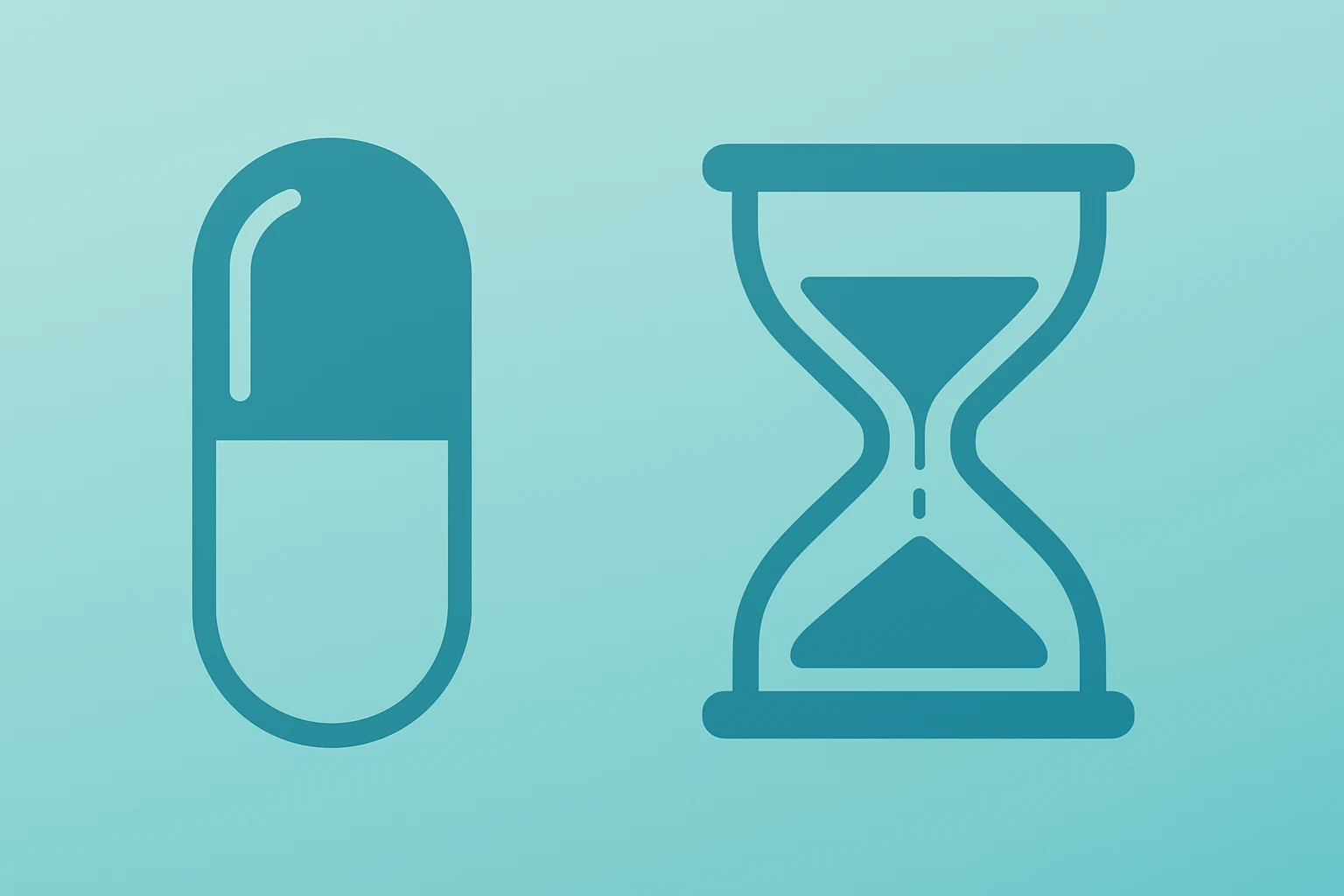 Flat vector pill with a compact timer to symbolize Eli Lilly orforglipron trial maintenance results and faster FDA review.