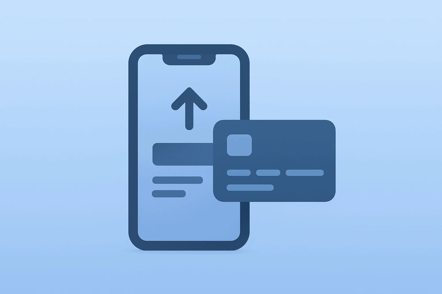 Flat filled vector of a separate trading account linked to a virtual card, showing Robinhood AI trading and agentic orders.
