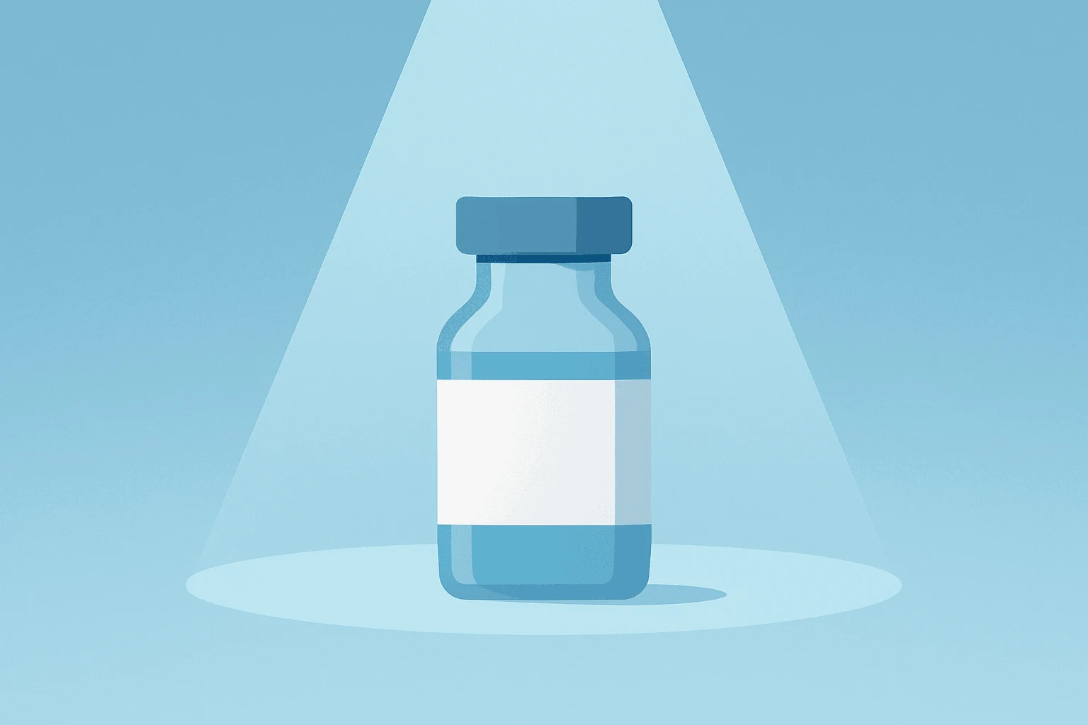 Flat vector clinical vial and advisory panel icon symbolizing Replimune stock gaining regulatory momentum ahead of PDUFA