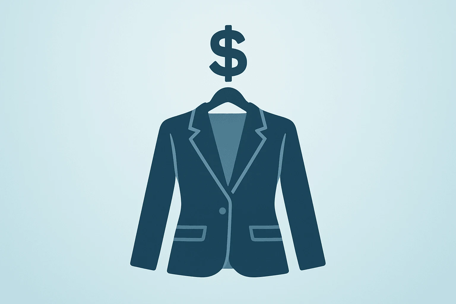 Flat vector of a tailored blazer under a sealed hanger clasp representing Frasers takeover Hugo Boss and shareholder decision
