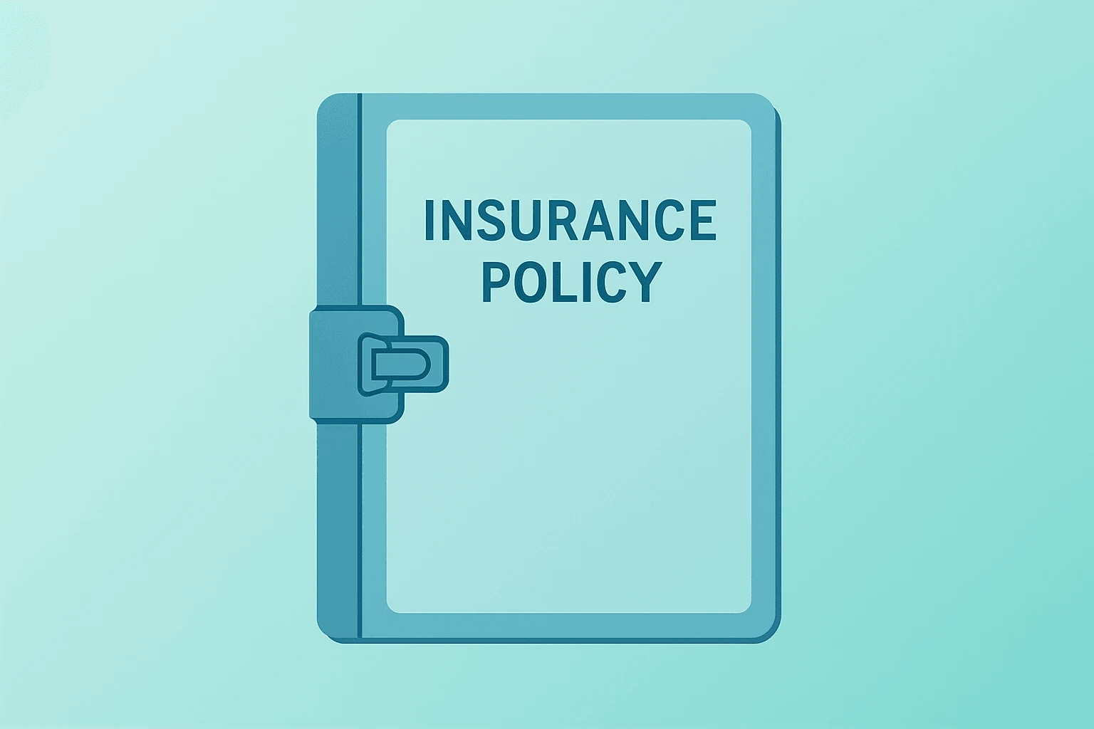 Flat filled vector of a policy binder with reinforced clasp symbolizing UnitedHealth earnings margin gains and buybacks.