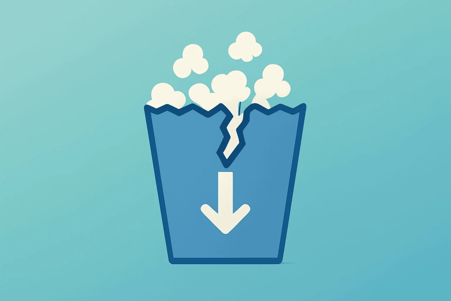 Flat vector of a packaged-food product with a fractured shell symbolizing a Conagra dividend cut and capital allocation reset.