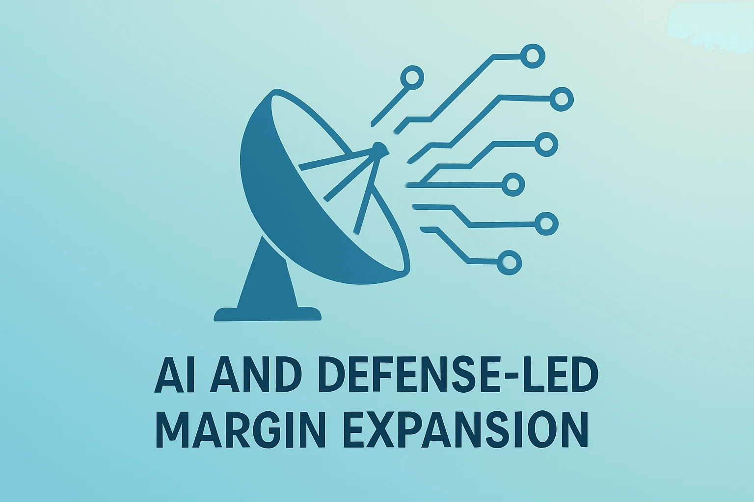 Flat vector cover showing a fused server and circuit representing Booz Allen Q4 earnings margins and cash flow.