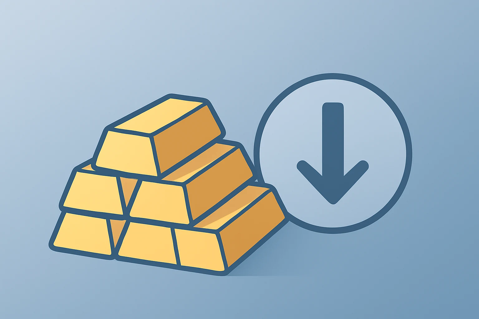 Flat-vector gold bar stack buoyed by rate-cut odds depicting Gold Prices Surge and bullion positioning ahead of the Fed.