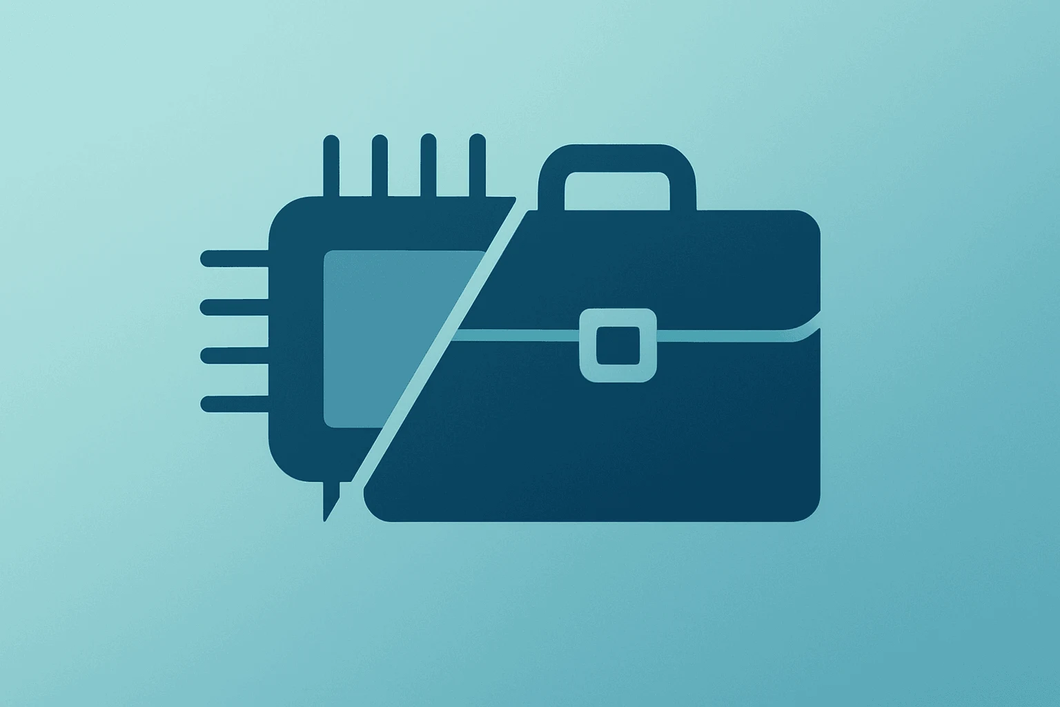 Flat filled vector of a server rack fused with a briefcase to symbolize Anthropic joint venture deploying Claude AI.