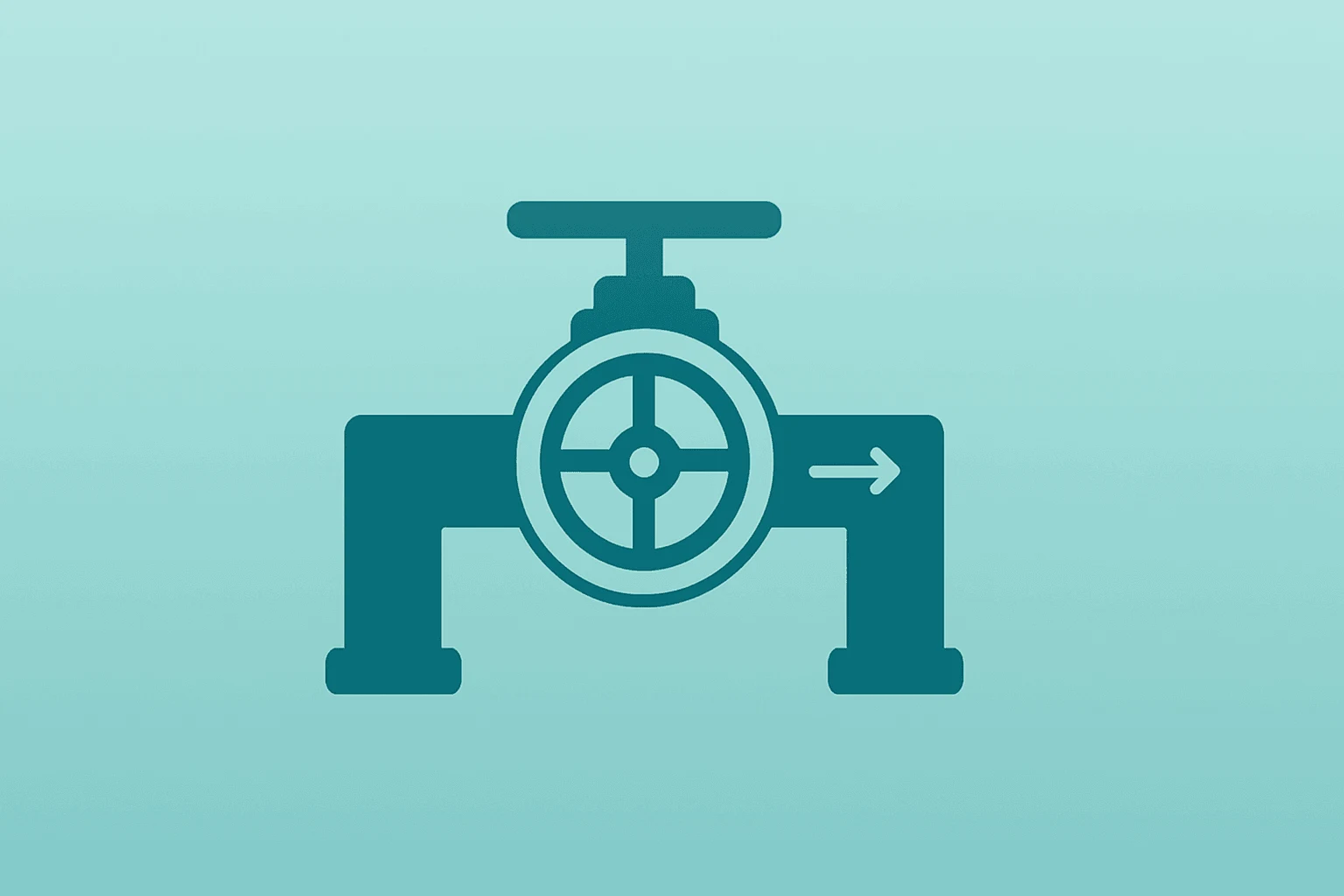 Flat vector of a gas pipeline valve holding steady flow to represent EQT Q2 results and cash resilience