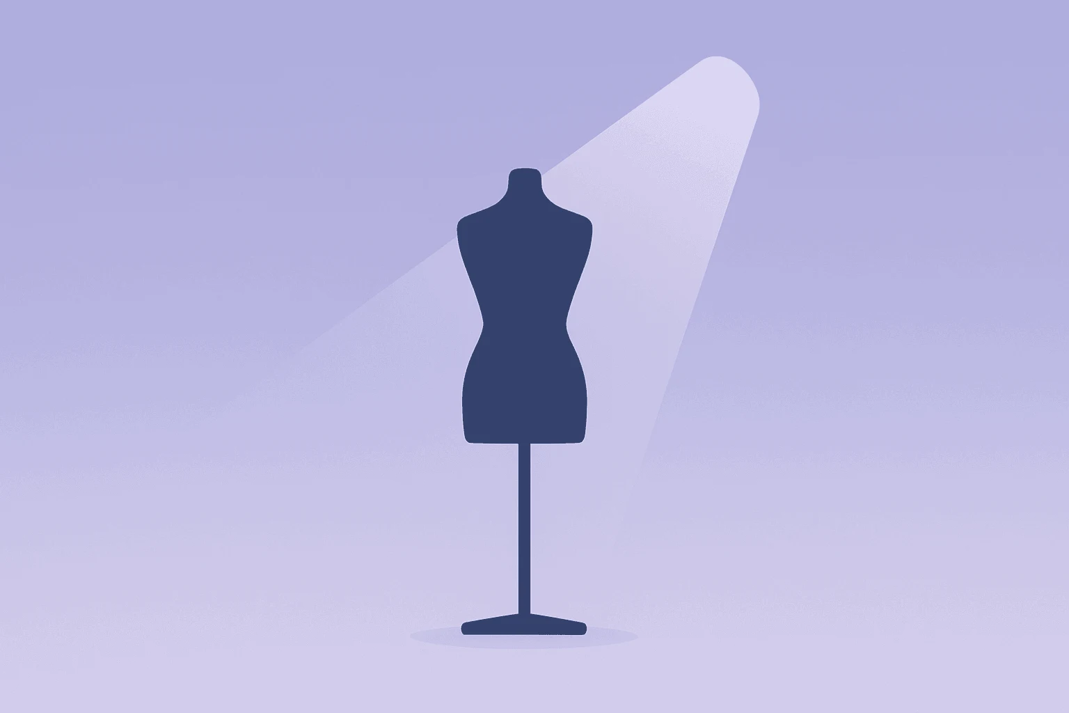 Mannequin under a dimming spotlight on a slate-ice gradient illustrating PVH Cuts Outlook and weakened EMEA retail demand.