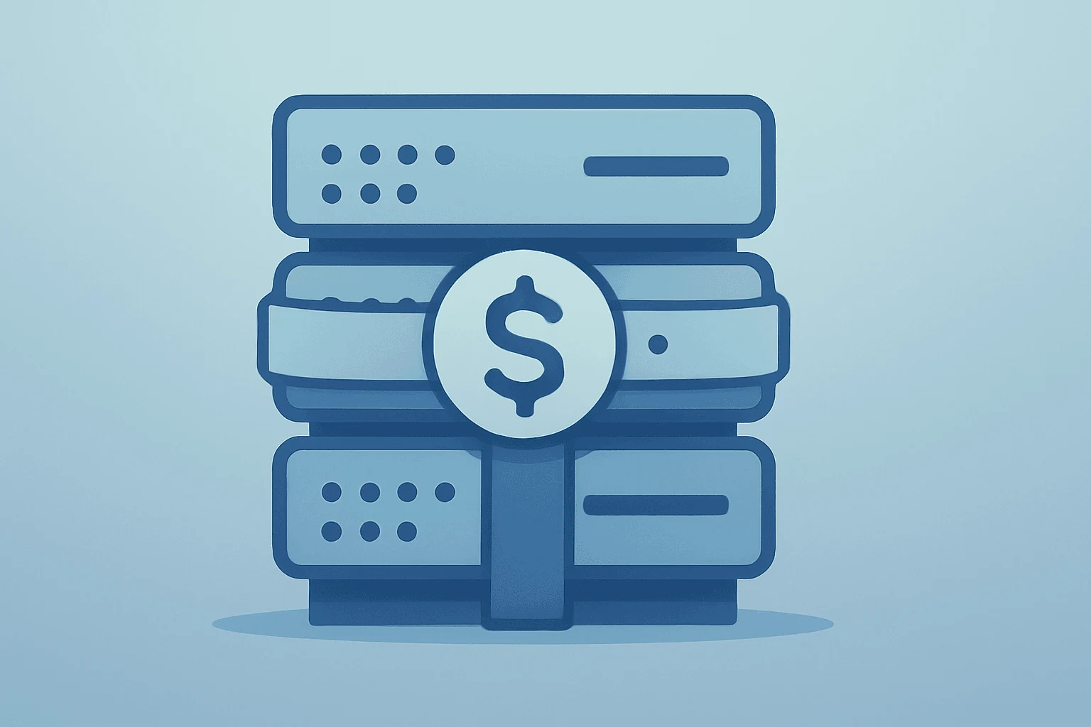 Flat filled vector of a server cluster under funding strain symbolizing capex pressure for Meta Q2 2026 earnings.