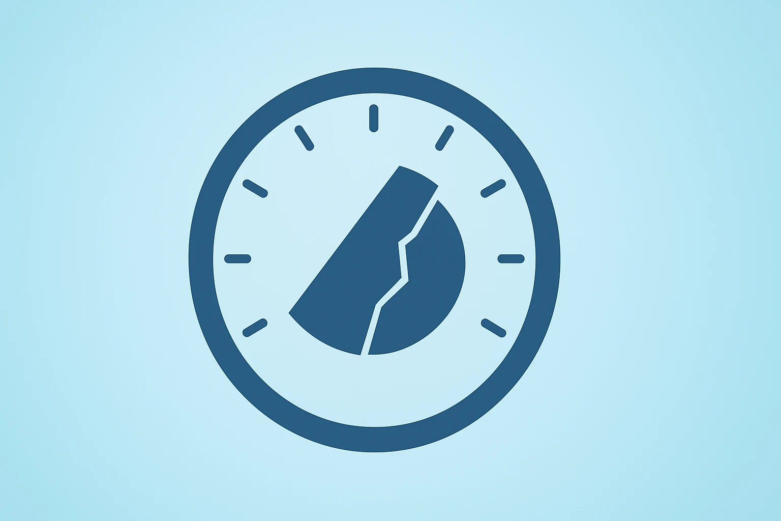 Flat filled vector of a bank policy dial with a fractured knob, representing FOMC minutes December 2025 split on cuts.