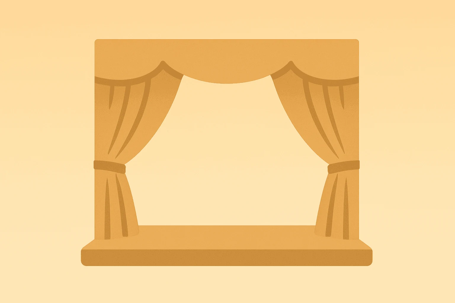 DOJ Clears Paramount-Warner Deal represented by a flat vector dimmed studio stage on a light gradient.