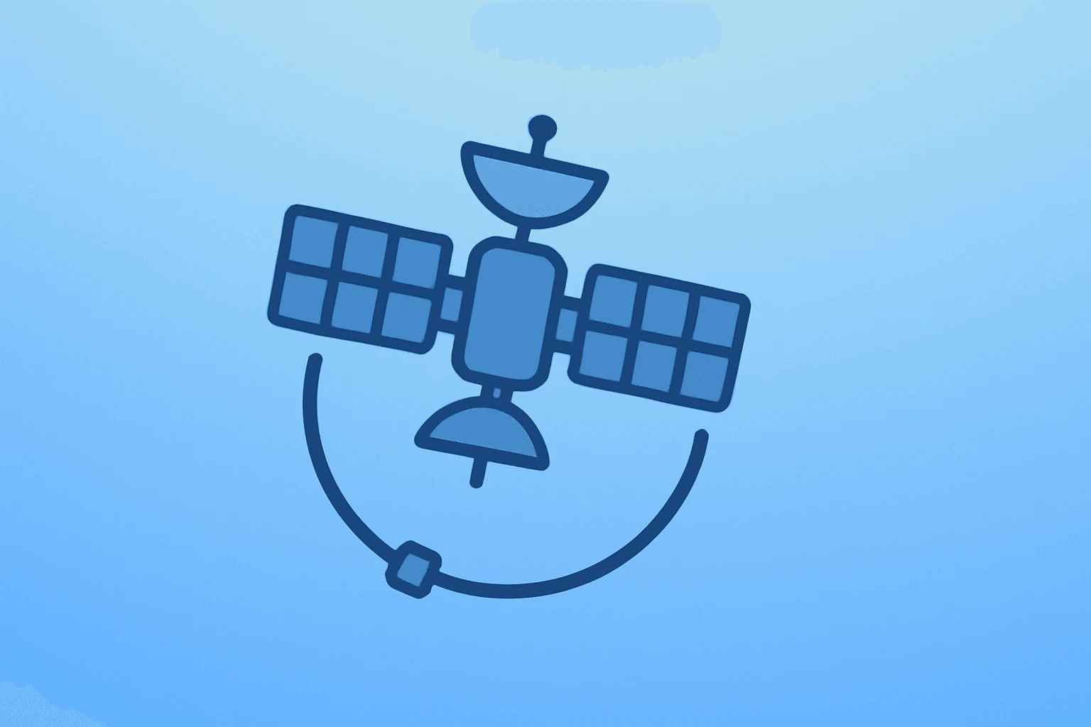 Flat-vector satellite array braced by a constricting circuit band symbolizing Palantir Q1 2026 earnings guidance stress.
