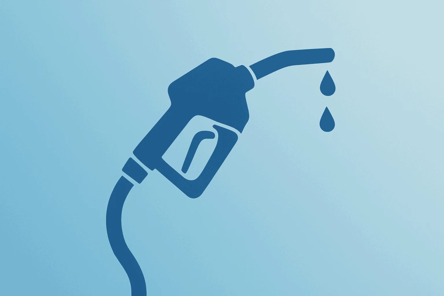 Flat vector of a fuel pump nozzle under pressure against a smooth gradient, symbolizing PCE inflation driven by energy costs.