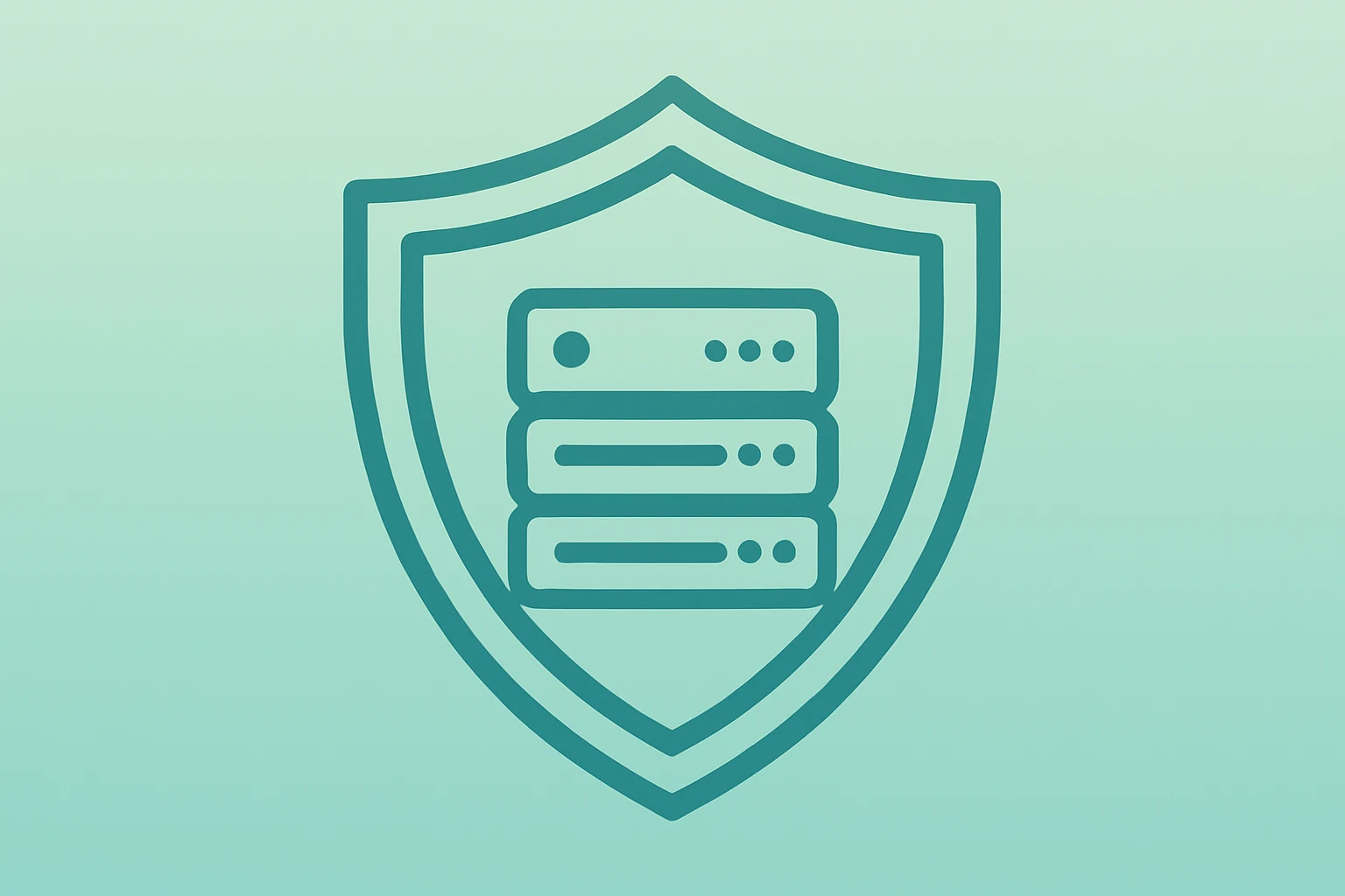 Flat vector of a server core tied to a secure vault representing TikTok U.S. spin-off algorithm oversight and data custody.