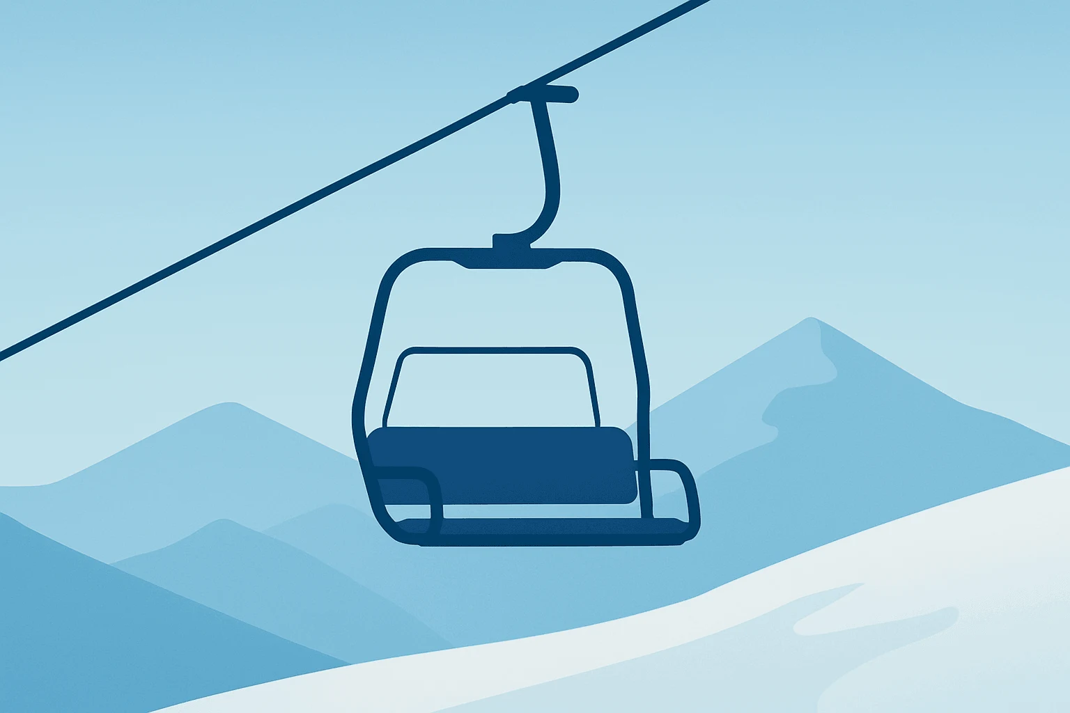 Flat-vector ski-resort emblem with dimming light motif symbolizing Vail Resorts earnings weather hit and cautious guidance.