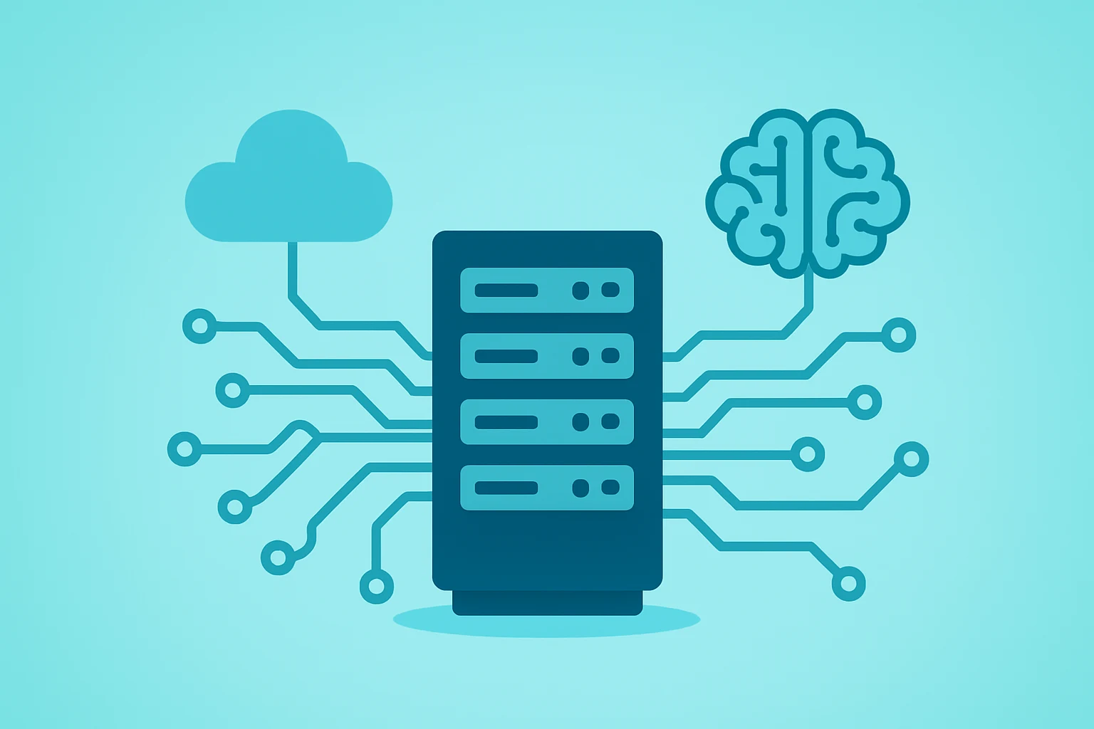 Flat vector server cluster expanding to symbolize Amazon $50.0 billion AI investment and government cloud capacity buildout.